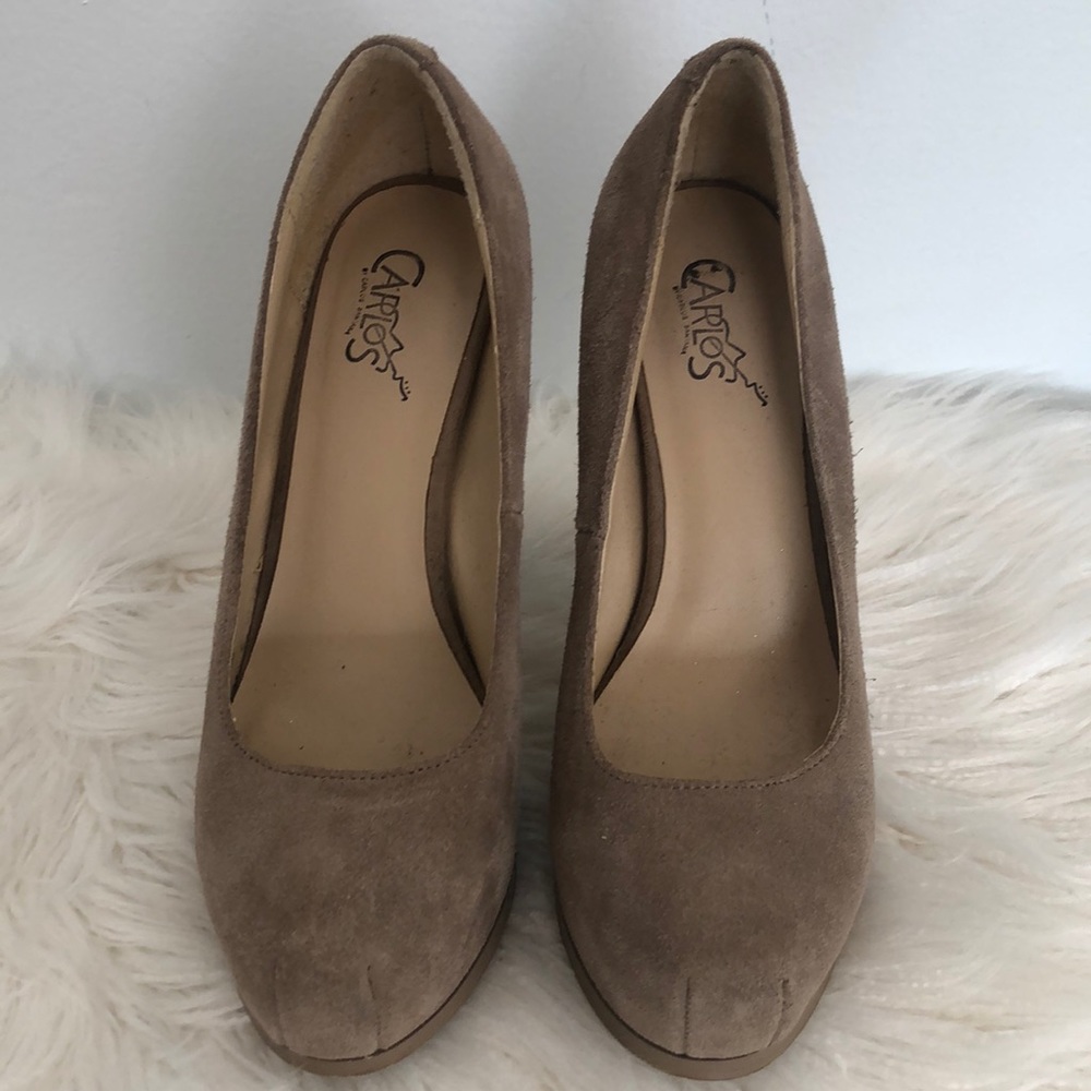 Carlos by Carlos Santana Taupe suede platform heel